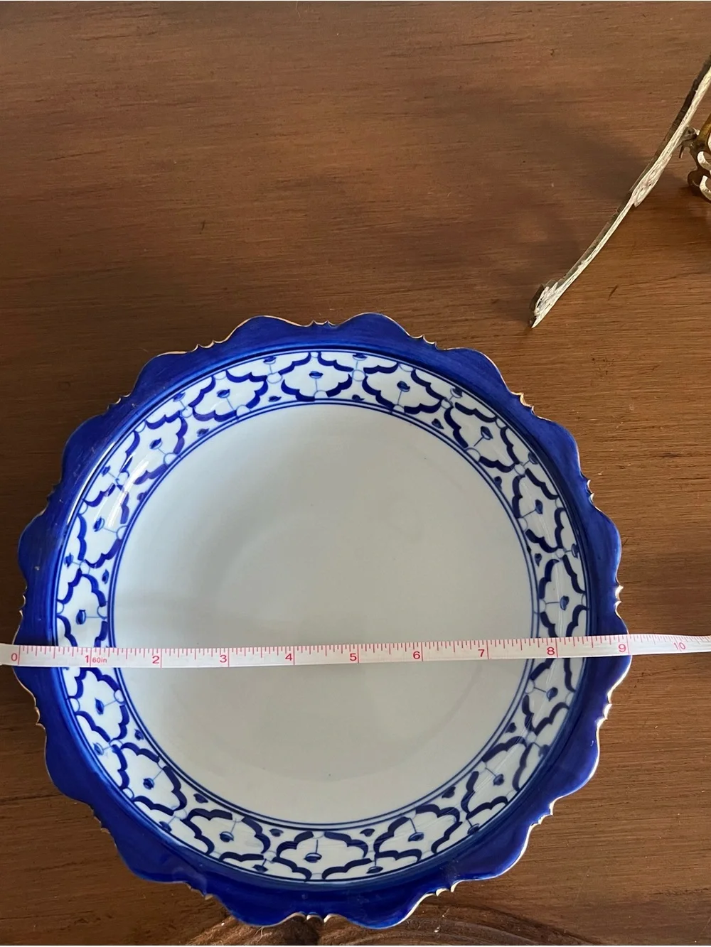 Hand-Painted Blue Ceramic Decorative Bowl